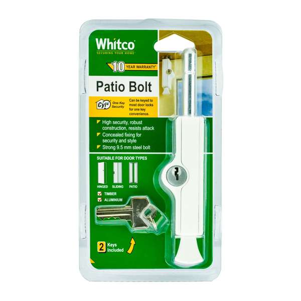 Whitco White Patio Bolt