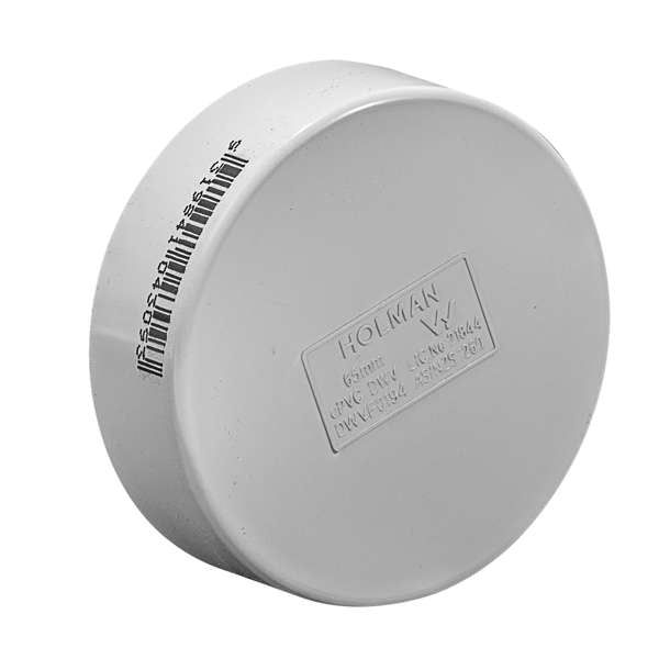 Holman PVC DWV Push On Cap 65mm