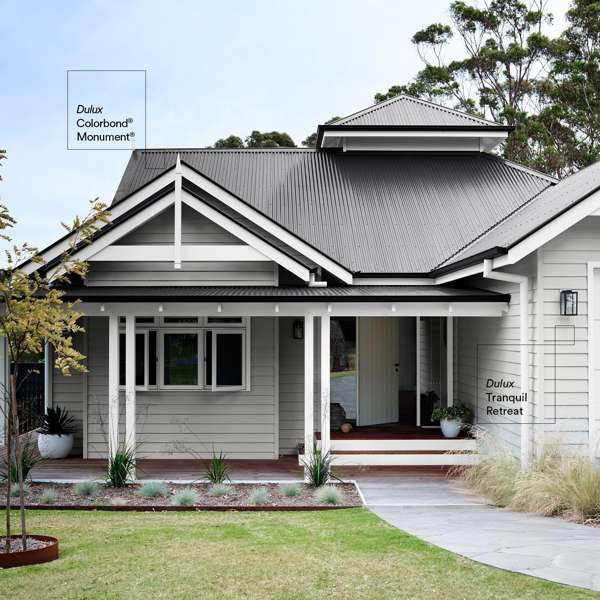 Dulux 10L Monument Low Sheen Weathershield Exterior Paint