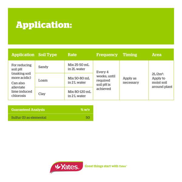 Yates 500ml Soil Acidifier Liquid Sulfur