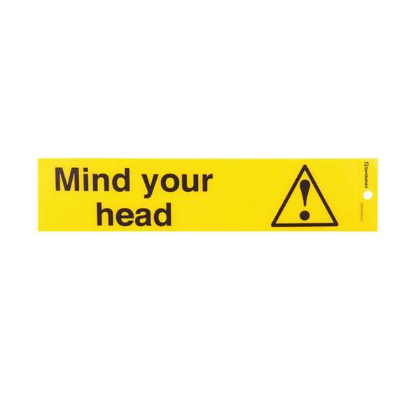 Sandleford 245 x 58mm Mind Your Head Self Adhesive Sign