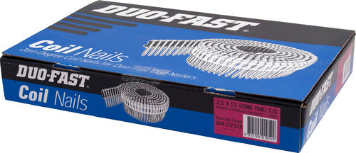 Duo-Fast 0Deg Stainless Steel Duo Coil Dome R Nail 1800pk - 2.5 x 52mm