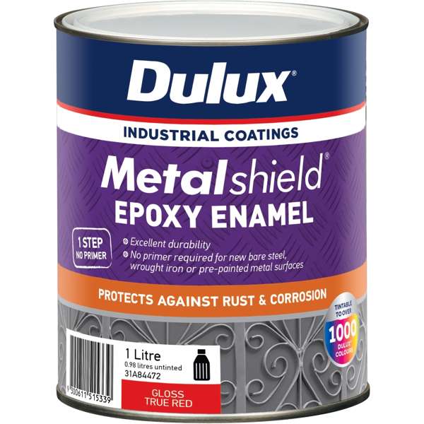 Dulux 1L Metalshield Epoxy Enamel Gloss Paint True Red