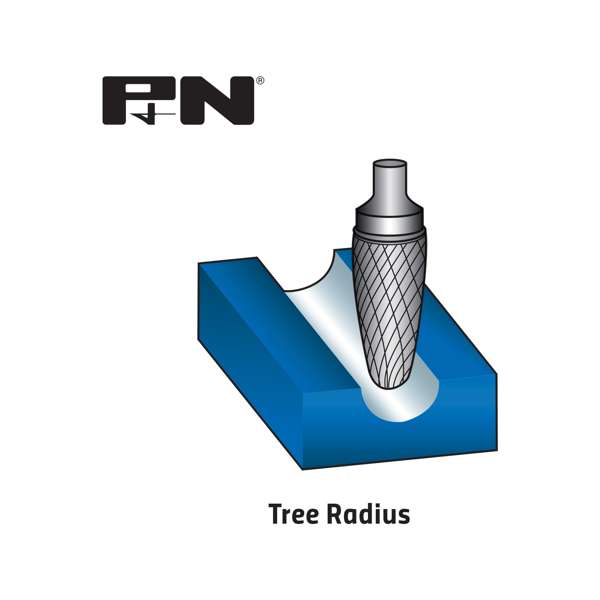 P&N Carbide Burr Tree Radius 12 x 25mm