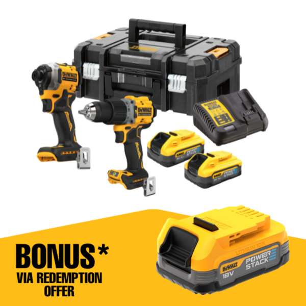 DeWalt 18V XR Brushless Compact 5.0Ah Powerstack Kit - 2 Piece DCK2050H2T-XE