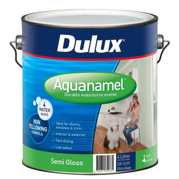 Dulux 4L Enamel Paint Aquanamel Semi Gloss Ultra Deep