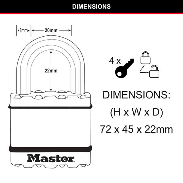 Master Lock Excell Padlock 45mm