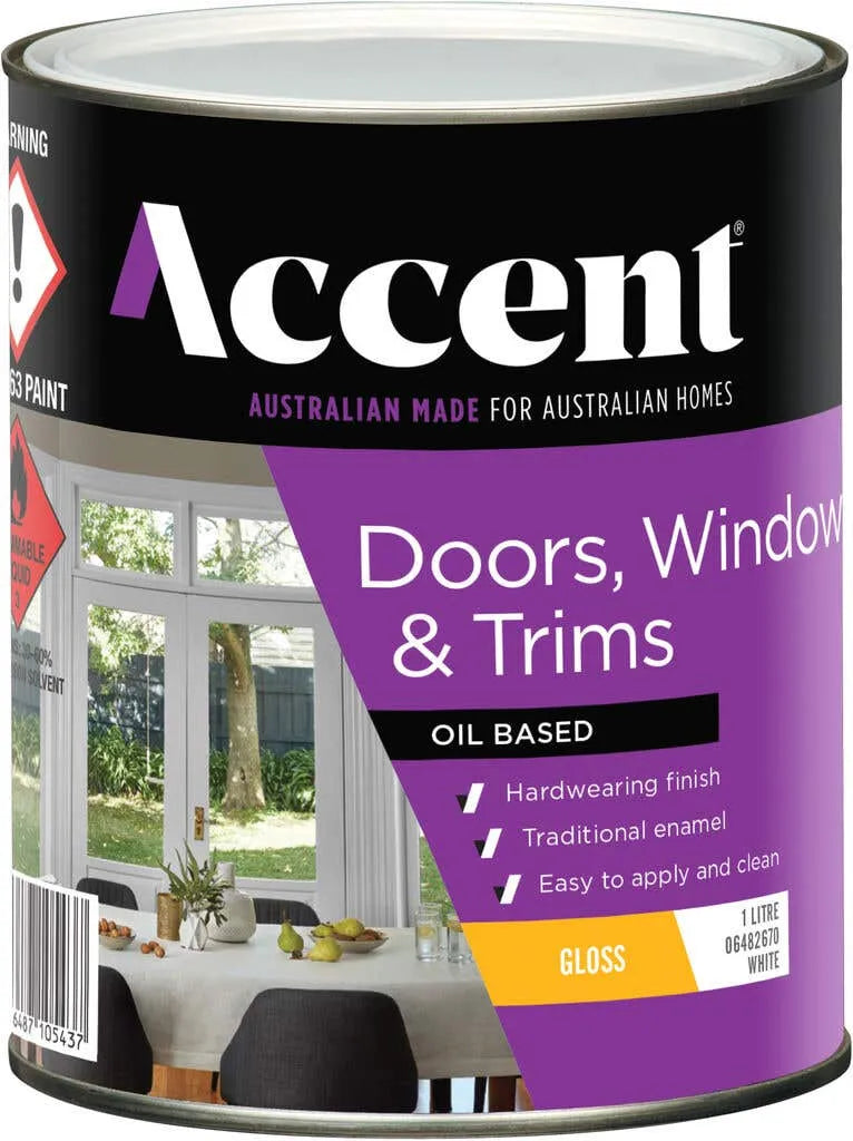 Accent Doors, Windows & Trims Oil Based Gloss White 1L