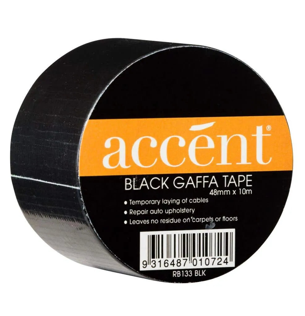 Accent Gaffa Tape Black 48mm x 10m