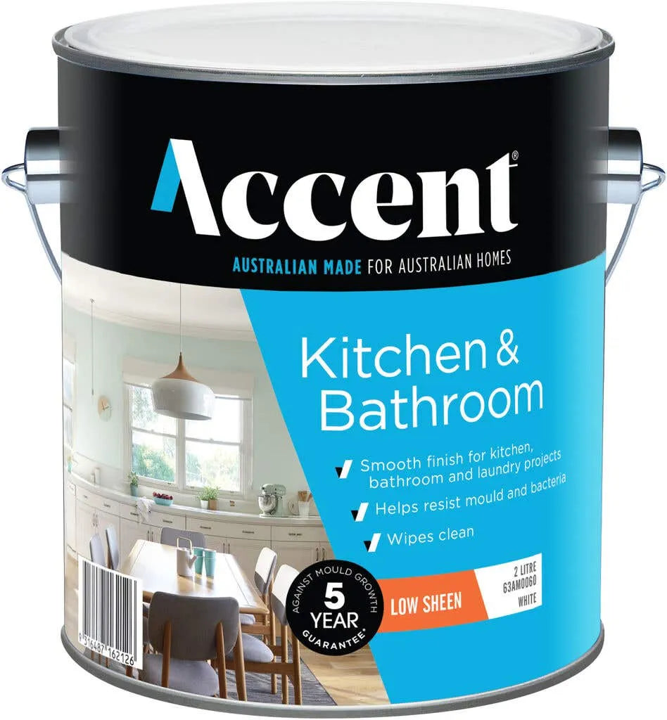 Accent Kitchen & Bathroom Low Sheen White 2L