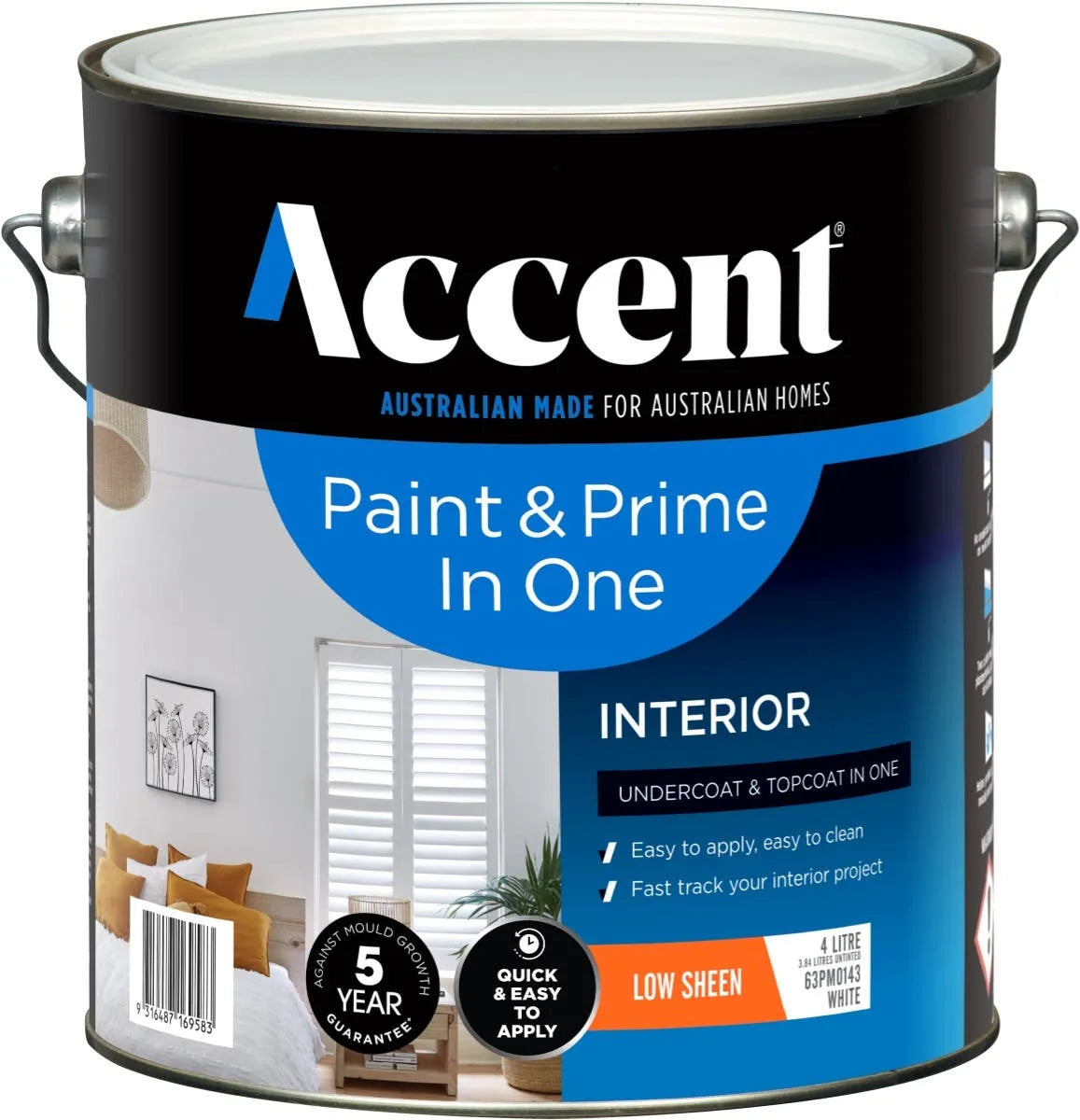 Accent Prime & Paint Interior Low Sheen White $L