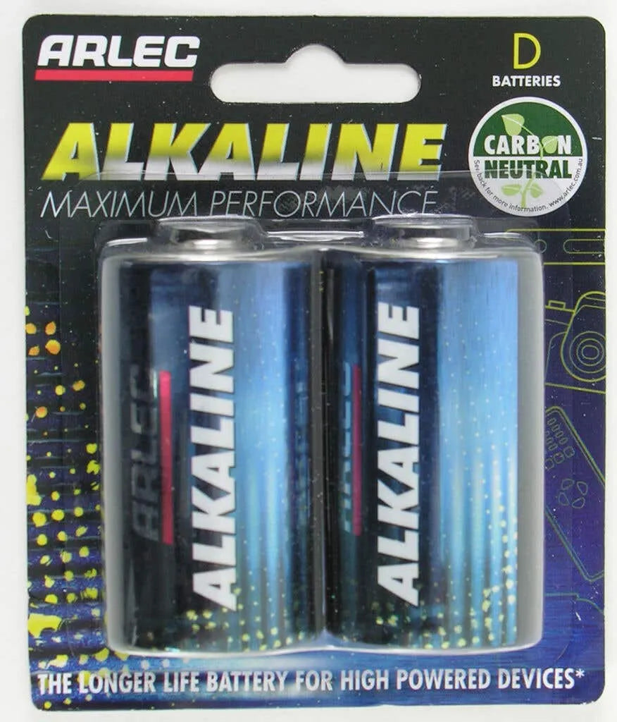Arlec Alkaline D Battery - 2 pack