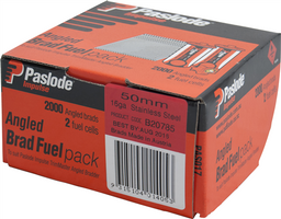 Paslode Impulse (Gas) Angled Brads 16G Stainless Steel 2000 -50mm