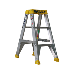 Bailey Pro Punchlock Double Sided Aluminium Ladder 150kg Industrial 3 Step