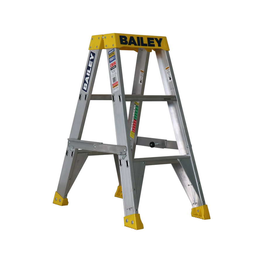 Bailey Pro Punchlock Double Sided Aluminium Ladder 150kg Industrial 3 Step