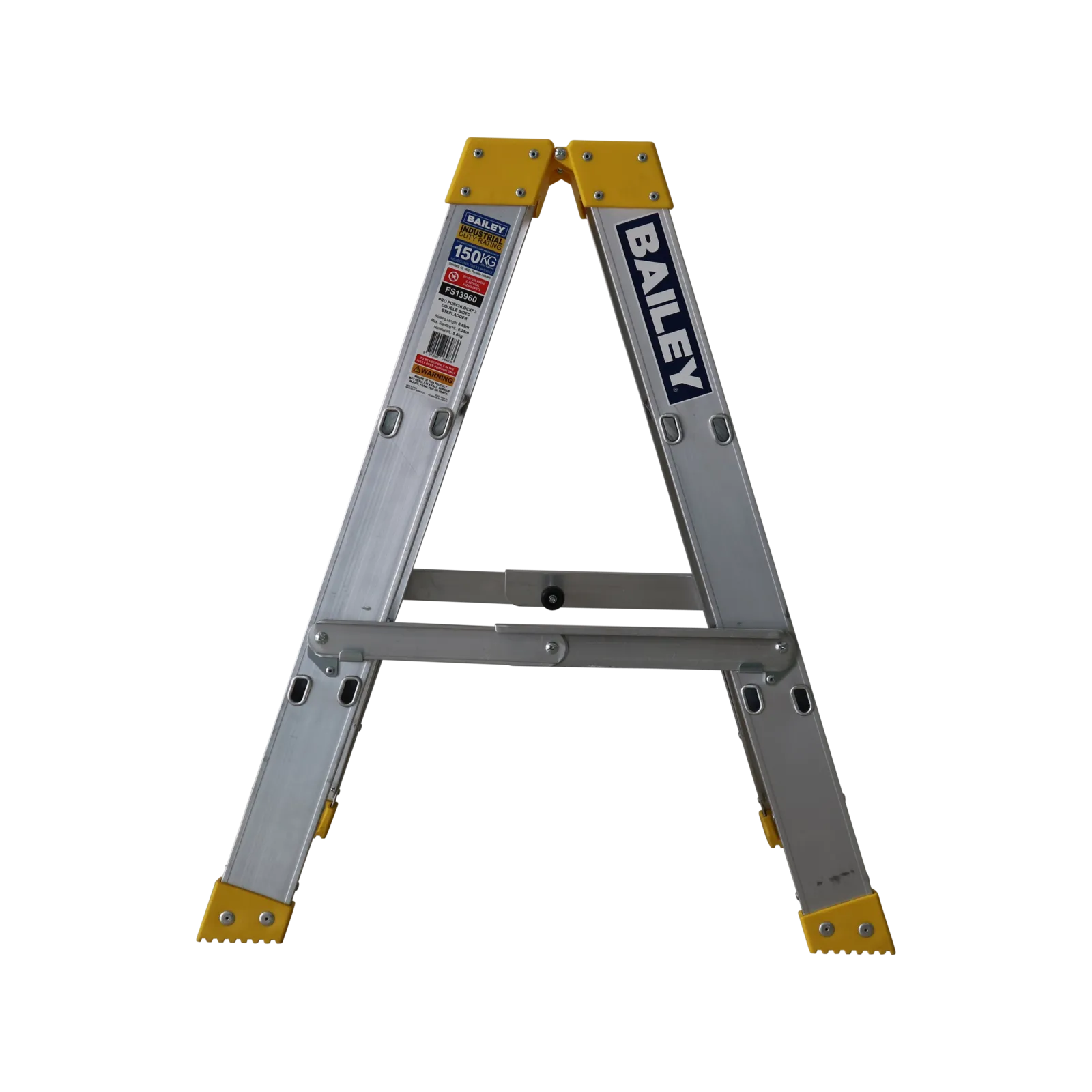 Bailey Pro Punchlock Double Sided Aluminium Ladder 150kg Industrial 3 Step