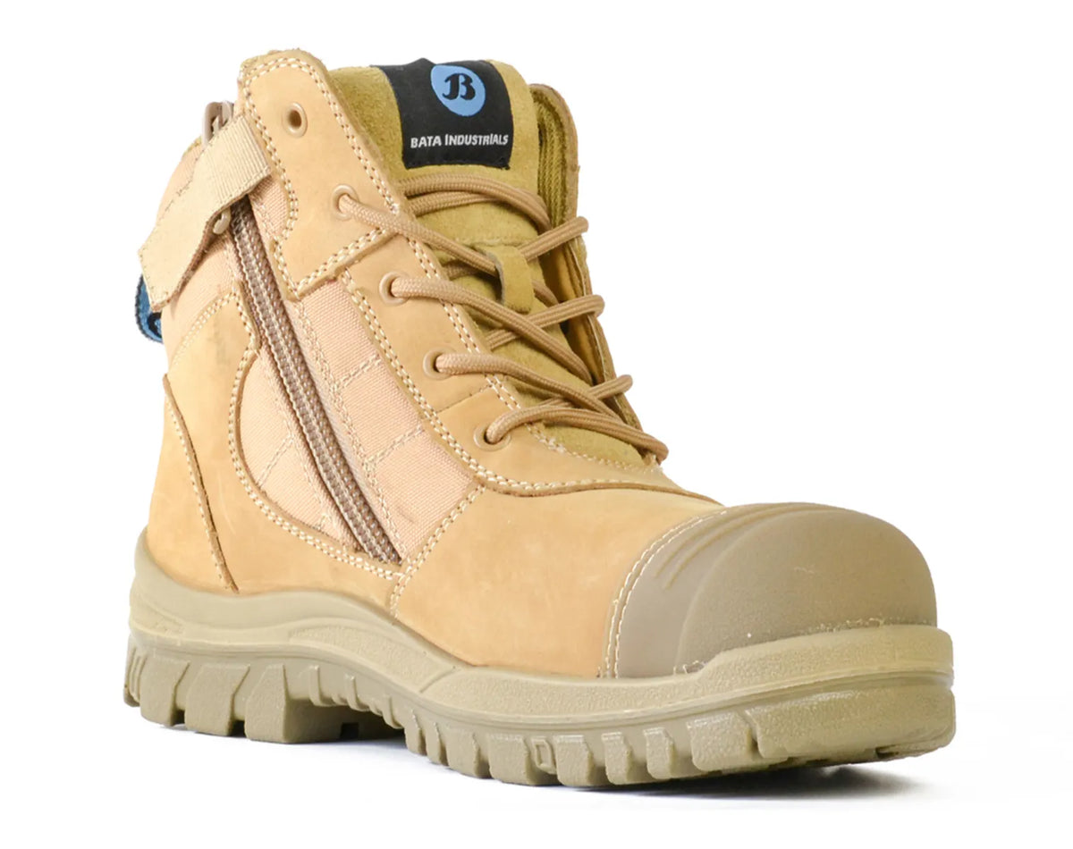 Bata Zippy Zip Sided Safety Boot Wheat
