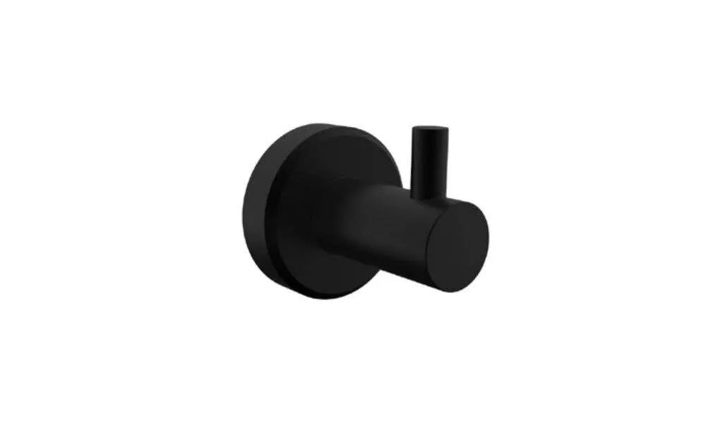 Bolera Robe Hook Round & Square Plates Black