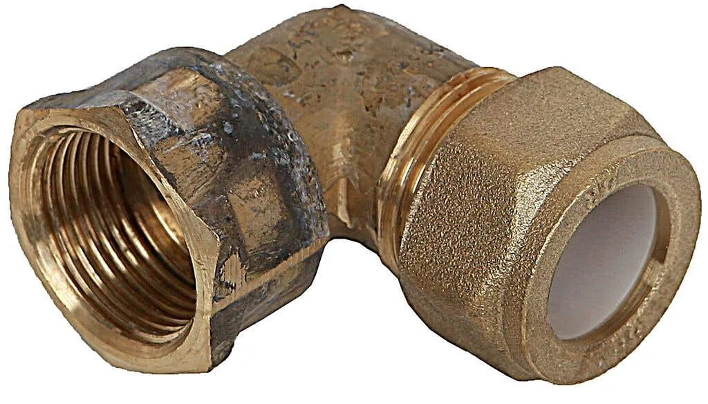 Brasshards Elbow Nylon Compression/Female Olive Brass 15 x 15mm