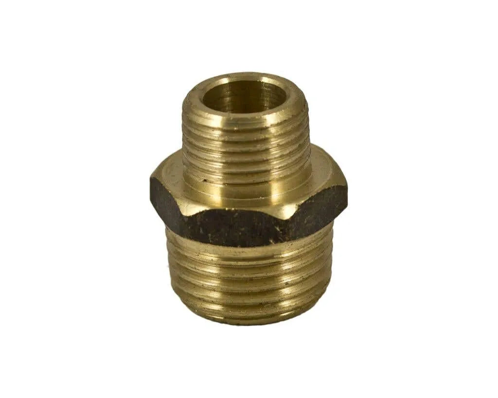 Brasshards Nipple Hex Red Brass 10 x 6mm