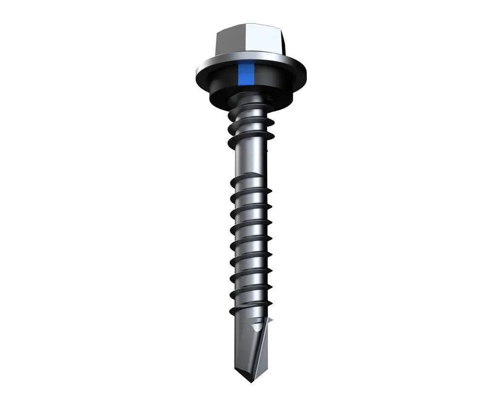 Bremick Screw Hex Head Metal Top Grip B8 with Seal 12G x 55mm - Box of 100