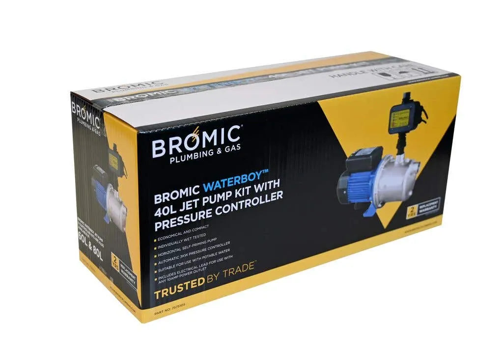 Bromic Waterboy 0.37kW 0.5HP Jet Pump with Controller 40L