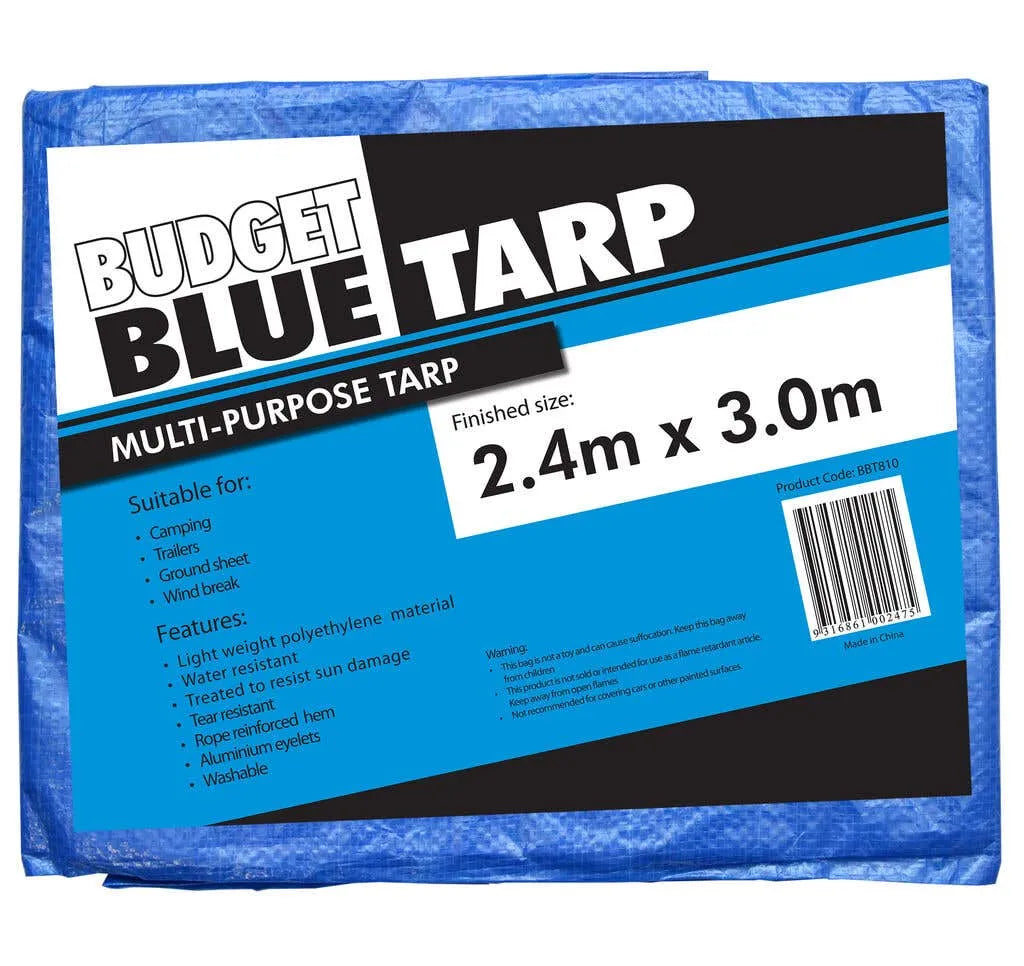 Budget Blue Light Duty Tarp 2.4 x 3m