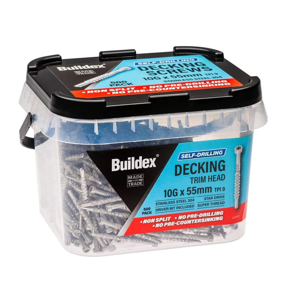 Buildex Self Drilling Decking Screw 10g x 55mm - Box of 500