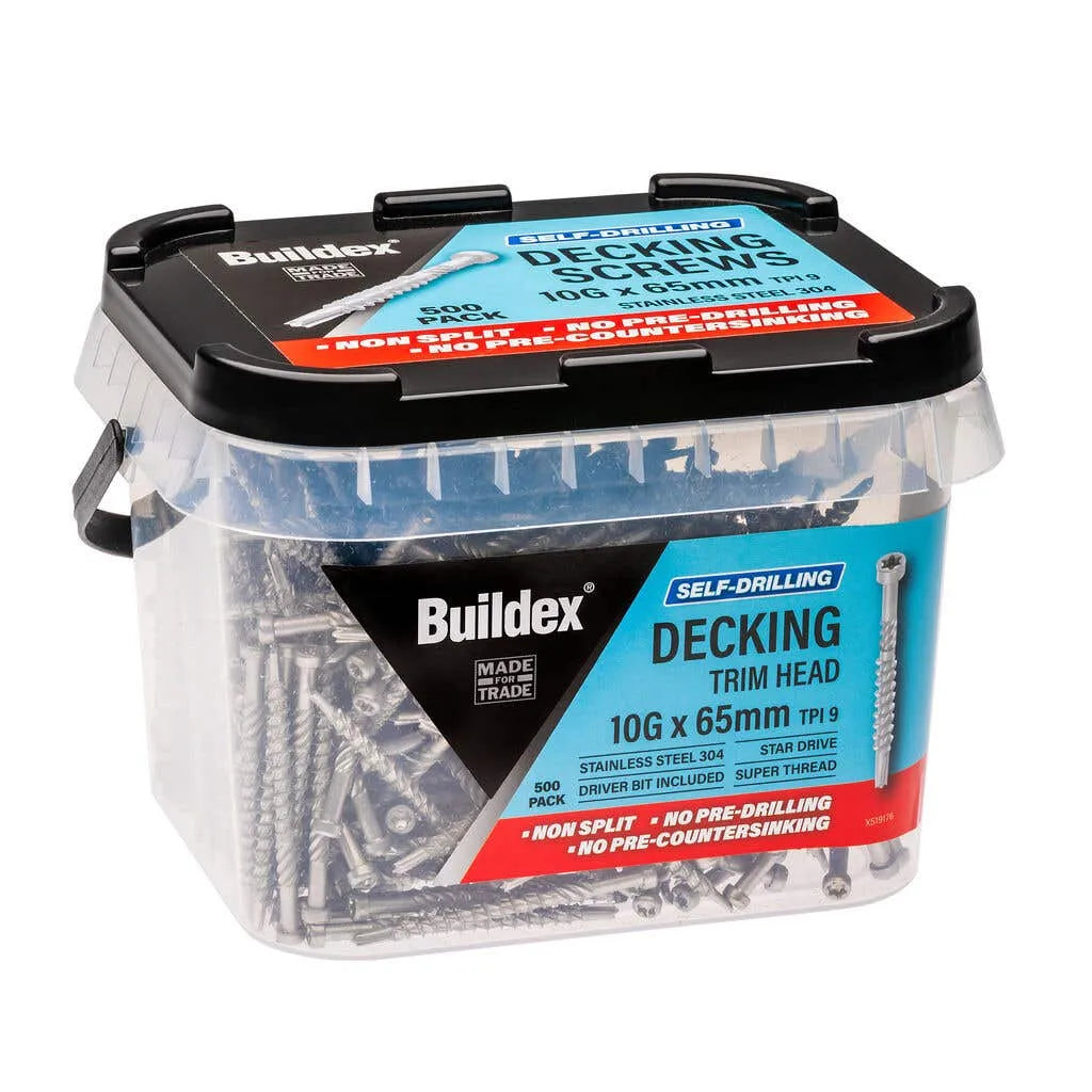 Buildex Self Drilling Decking Screw 10g x 65mm - Box of 500