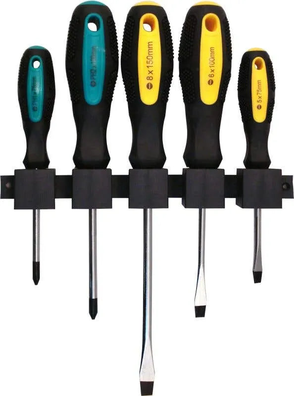 Buy Right 5 Piece Screwdriver Set including Wall Rack