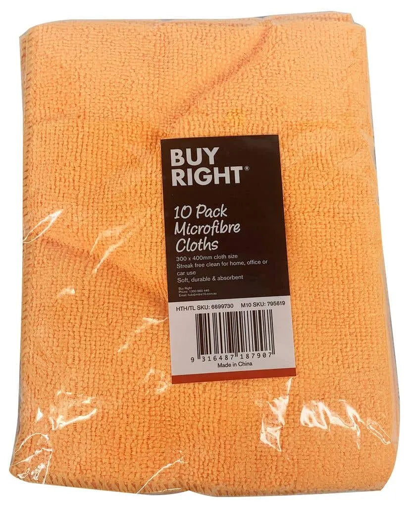Buy Right Microfibre Cloth - 10 Pack