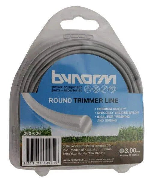 Bynorm Round Whipper Snipper Cord Grey 3.0mm x 10m