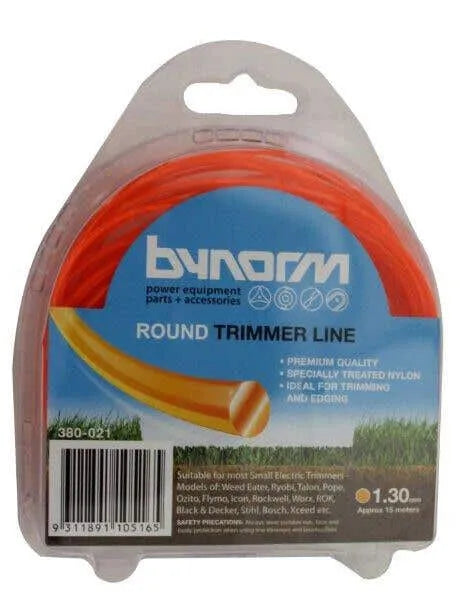 Bynorm Round Whipper Snipper Cord Orange 1.3mm x 15m