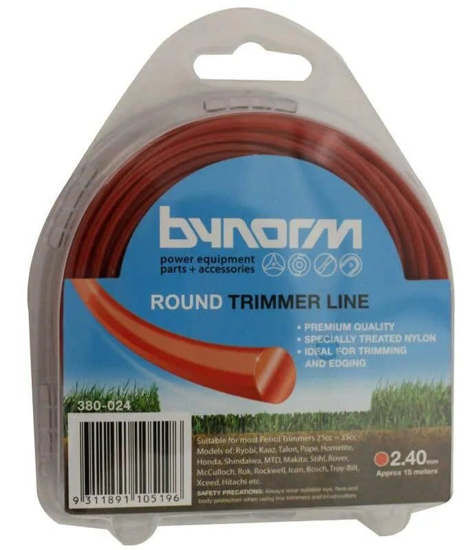 Bynorm Round Whipper Snipper Cord Red 2.4mm x 15m