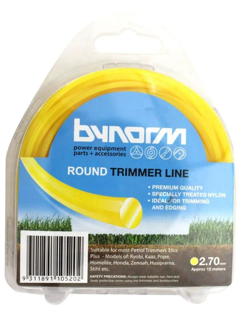 Bynorm Round Whipper Snipper Cord Yellow 2.7mm 500g