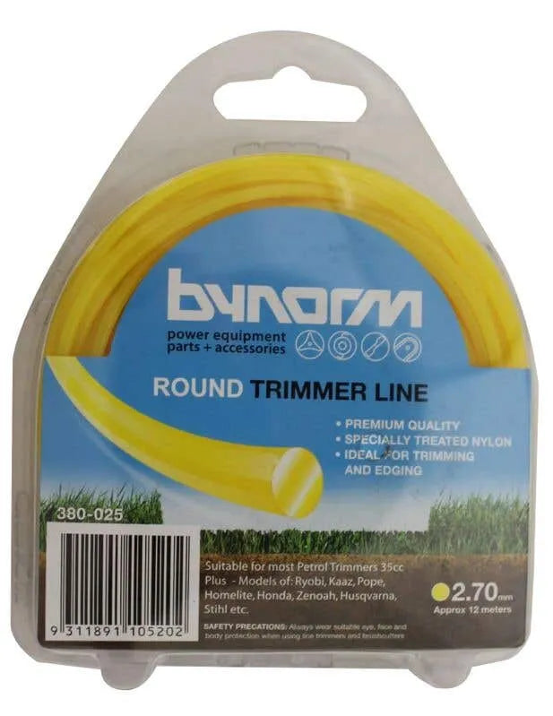 Bynorm Round Whipper Snipper Cord Yellow 2.7mm x 12m