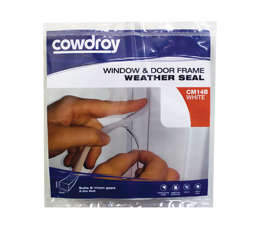 Cowdroy Window & Door Frame Weather Seal Foam 12 x 12mm x 2.5m - White