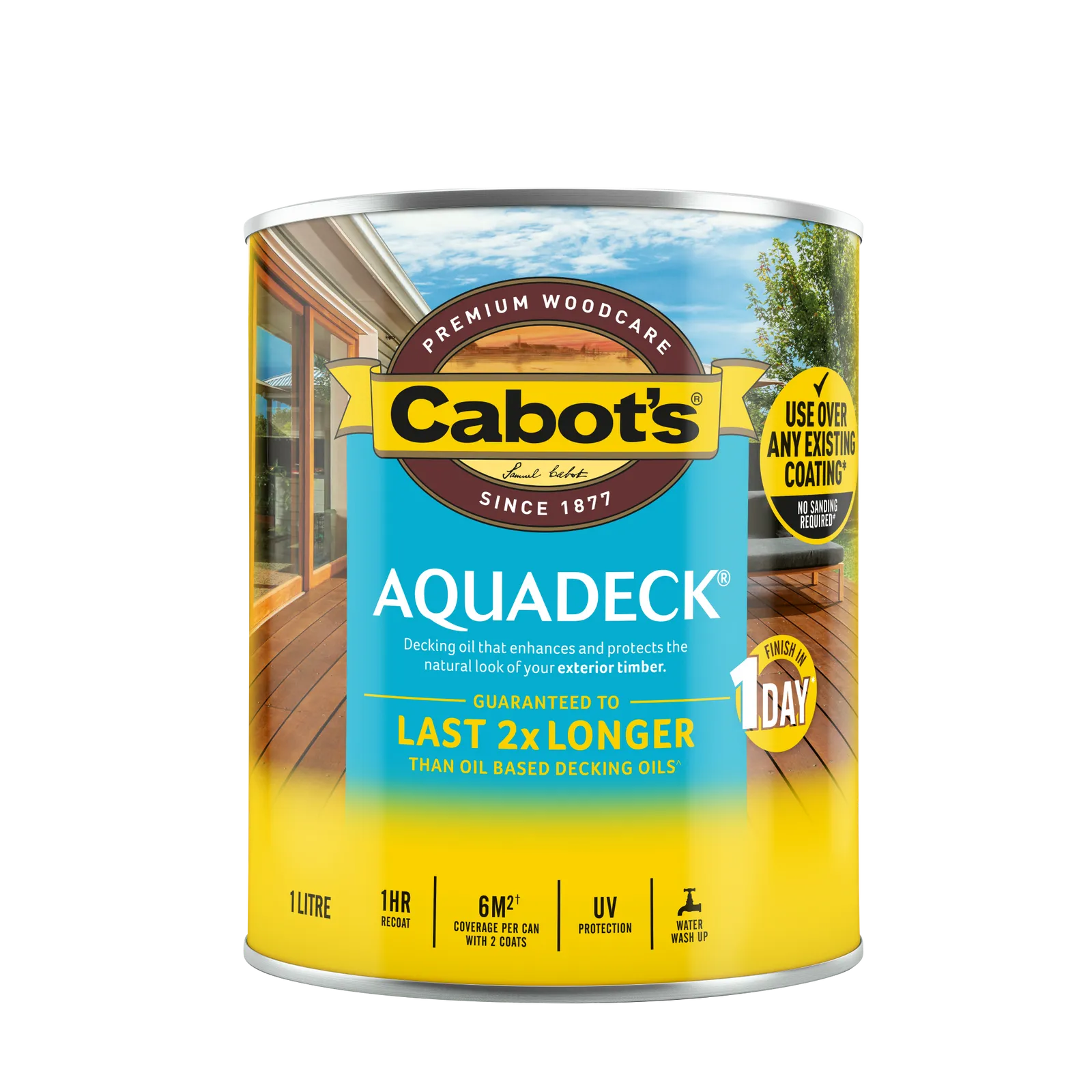 Cabot's 1L Aquadeck Natural Exterior Decking Oil
