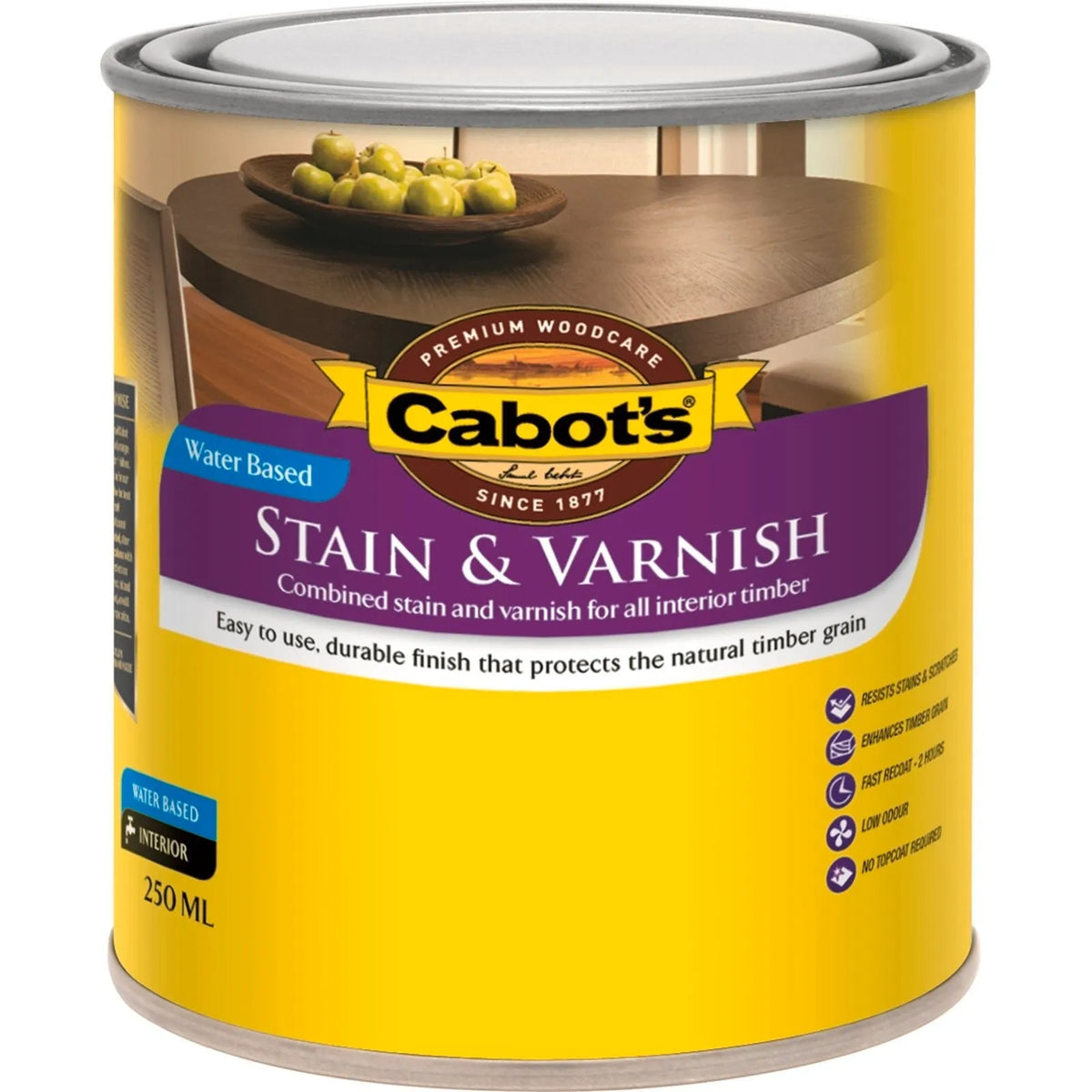 Cabot's 250ml Walnut Water Based Stain & Varnish