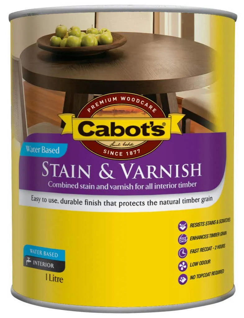 Cabot's Stain & Varnish Water Based Satin Walnut 1L