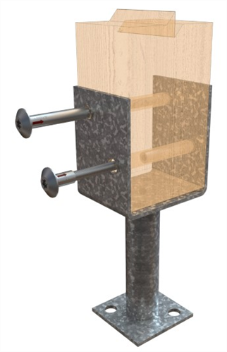 Concealed Support Post Thread Bolt, Torx Head Zinc - Nickel Coated Galv 110 - 150mm