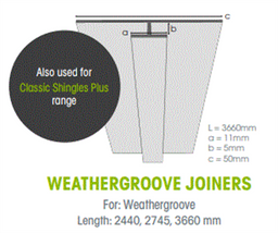 Weathertex Weathergroove Aluminium Joiner 2745mm