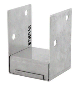 Post Support Bolt Down Hdg Black 90mm Pryda Box 6