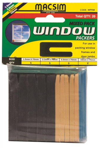 Macsim Window Packers Black 10mm x 75mm - Box of 70