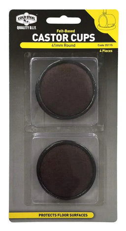 Cold Steel Castor Cups Felt Based Round 41mm - 4 Pack