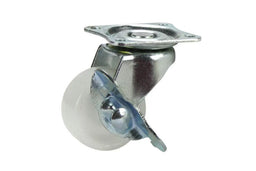 Cold Steel Nylon Swivel Castor with Brake White 40mm