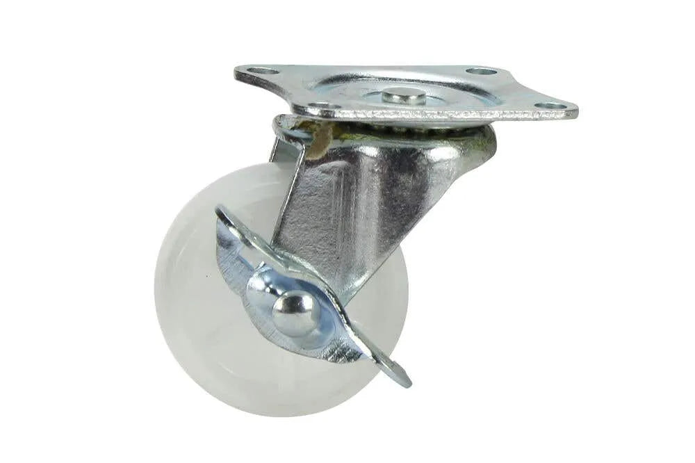 Cold Steel Nylon Swivel Castor with Brake White 50mm