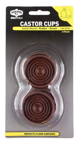 Cold Steel Round Rubber Castor Cups Brown 44mm - 4 Pack
