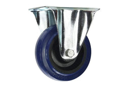 Cold Steel Rubber Fixed Castor Blue 100mm