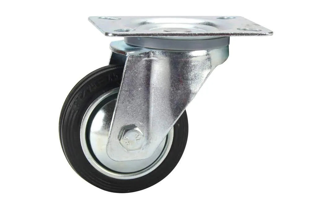 Cold Steel Rubber Swivel Castor Black 80mm